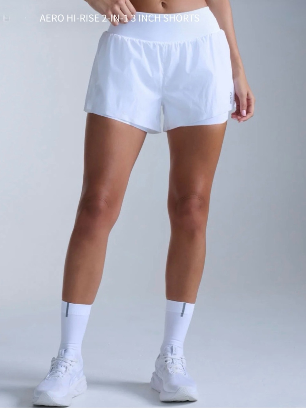 Z by Zella Aero White Hi-Rise 2-in-1 3 Inch Women’s Shorts Size L NWT